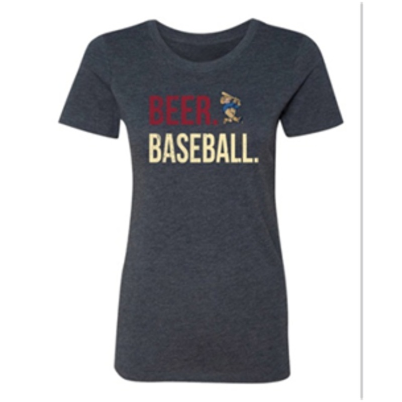 108 Women’s Beer Baseball Navy with Swinging Teddy T-Shirt