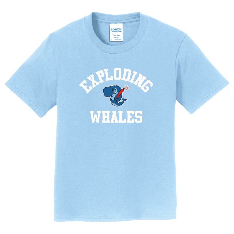 Eugene Emeralds Exploding Whales Youth Arched Text T-Shirt