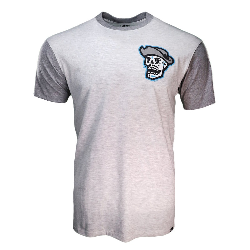Men’s Reyes de Plata ’47 Brand Skull Double Header Heather White/Gray Cannon Short Sleeve T-Shirt