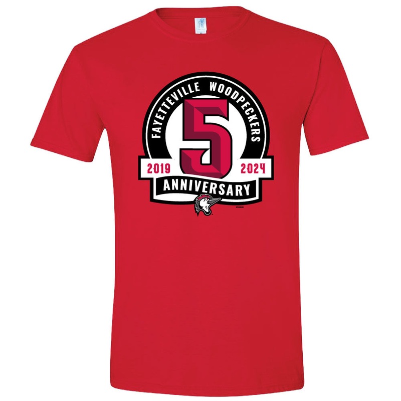 Fayetteville Woodpeckers Bimm Ridder 5th  Anniversary T-shirt