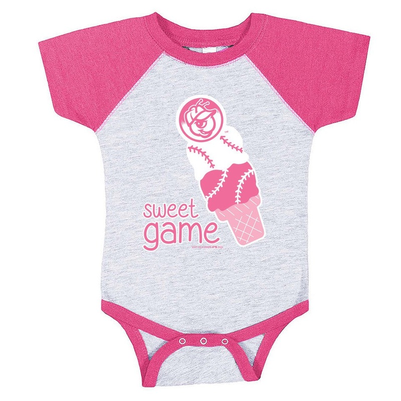 Infant Girl’s Grey and Pink Grape Onesie