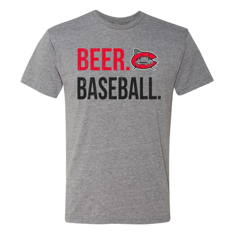 Carolina Mudcats Grey Beer Baseball Tee