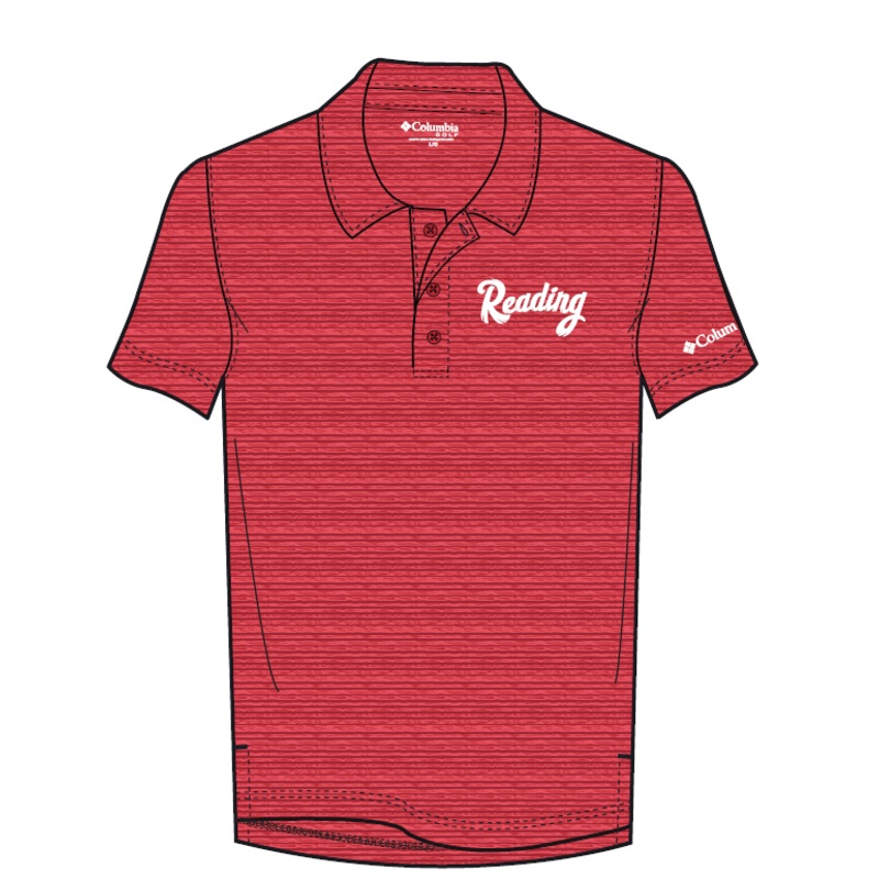 Columbia Red Omni-Wick Set II Polo W/ ‘Reading’ Wordmark