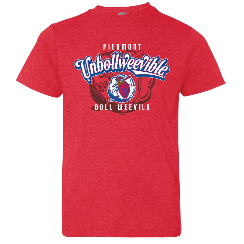 Adult Vintage Red Piedmont Boll Weevils “Unbollweevible” Tee