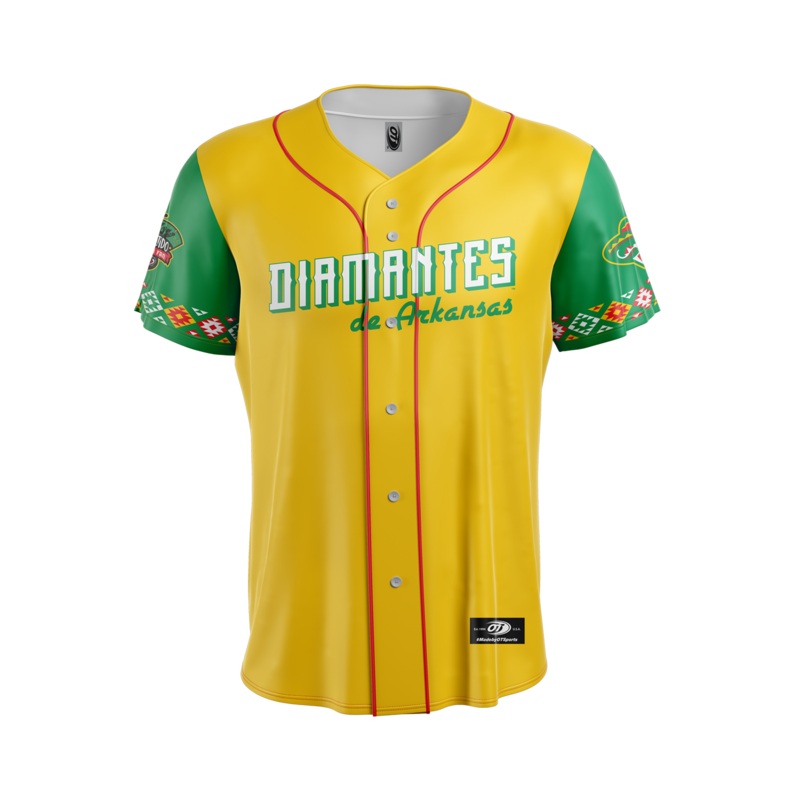 Diamantes de Arkansas OT Sports Adult Yellow Replica Jersey