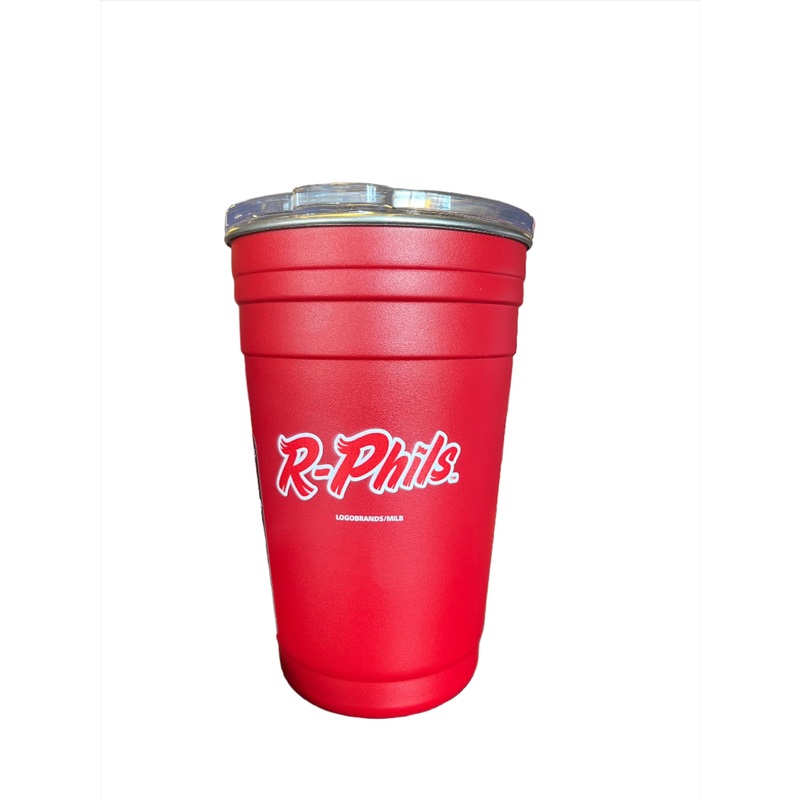 Logo Brands 22oz Stainless Steel Solo Cup Style Insulated Tumbler with Lid