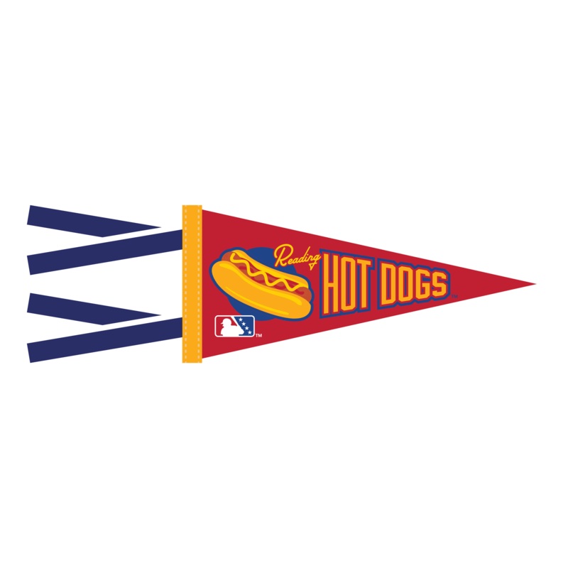 Oxford Pennant Reading Hot Dogs 4×9 Pennant