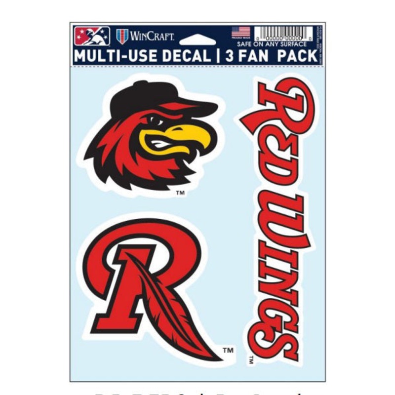 Rochester Red Wings 3-Decal Fan Pack