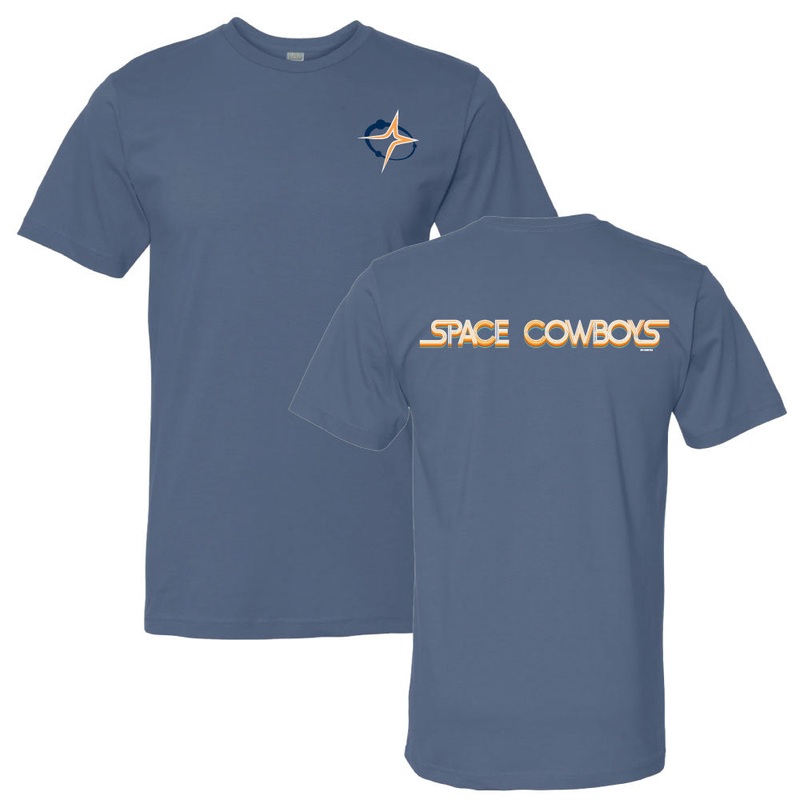 Sugar Land Space Cowboys Bimm Ridder Men’s Tee Fauxback Front and Back