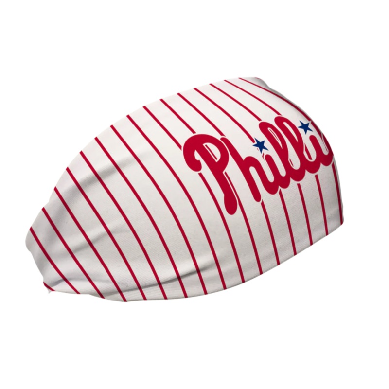 Vertical Athletics Phillies Cooling Headband Wordmark Pinstripe