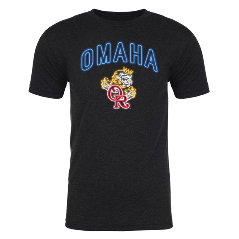 Omaha Storm Chasers Men’s 108 Stitches Black Omaha Royals Neon Tee