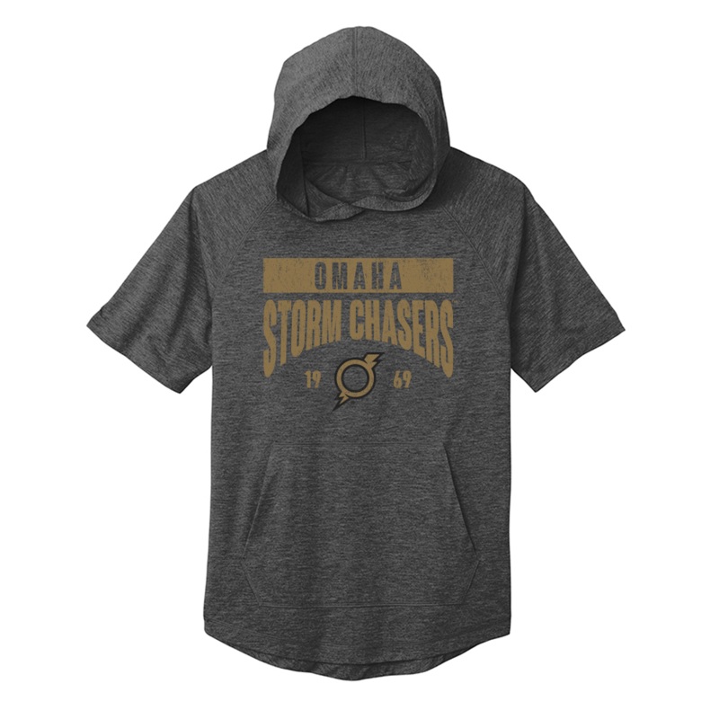 Omaha Storm Chasers Men’s 108 Stitches Dark Grey Collegiate Hoodied Tee