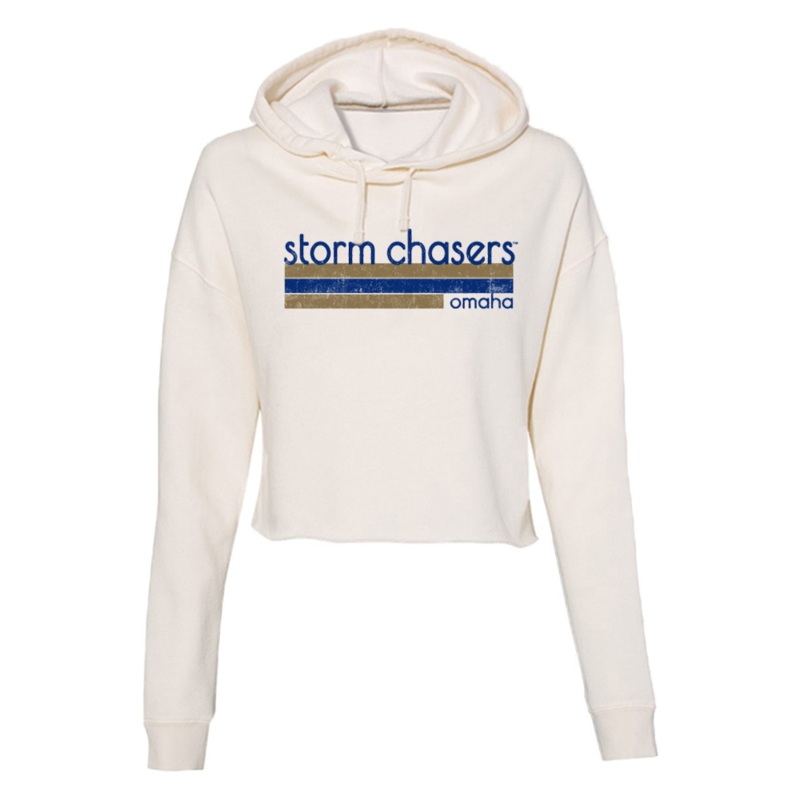 Omaha Storm Chasers Women’s 108 Stitches Bone Platform Cropped Hoodie