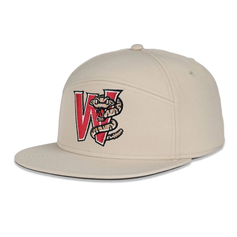 Khaki Split Panel Performance Snapback Hat