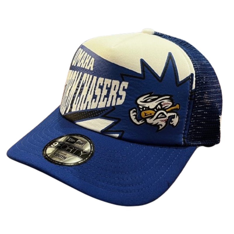 Omaha Storm Chasers Youth New Era 940 Royal/White AF Vortex Cap