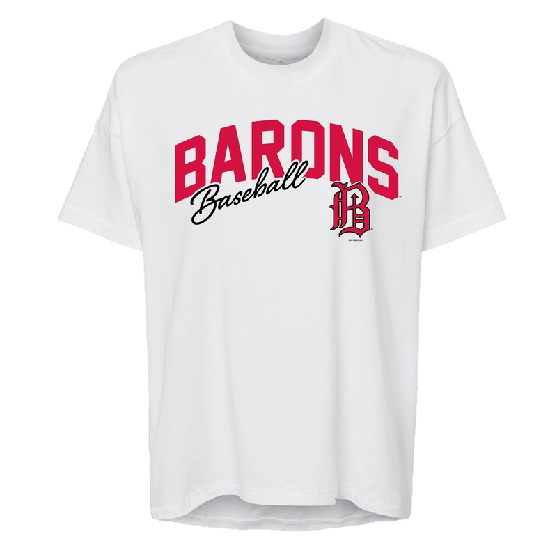 Barons Ladies White Hi-Lo Tee