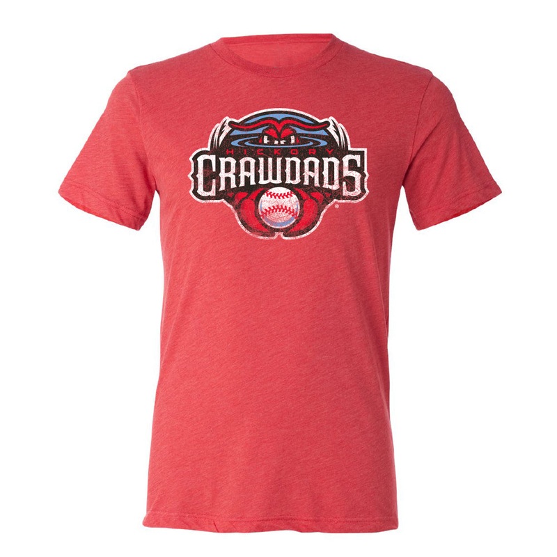 Hickory Crawdads 108 Vintage Red Tee