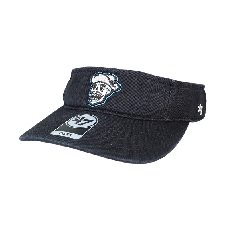 Reyes de Plata ’47 Brand Skull Black Clean Up Velcroback Visor