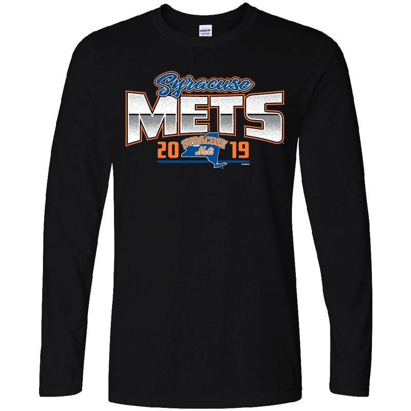 Syracuse Mets BR Black LS Softstyle Tee