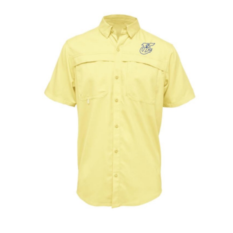 Amarillo Sod Poodles Butter Yellow Yellow City Pigweeds Fishing Shirt