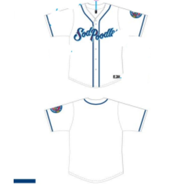 Amarillo Sod Poodles Youth White OT Sublimated Jersey