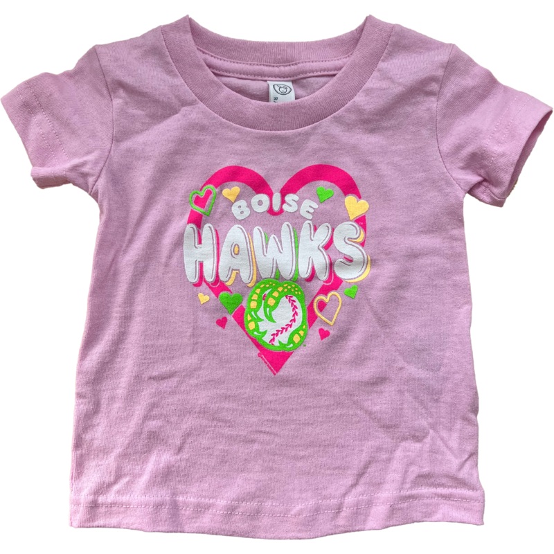 BOISE HAWKS INFANT GIRLS PINK HEART T-SHIRT