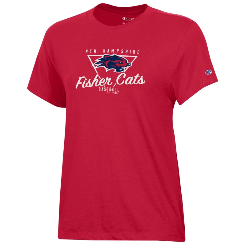 New Hampshire Fisher Cats Women’s Red Angry Fisher Diamond Tee