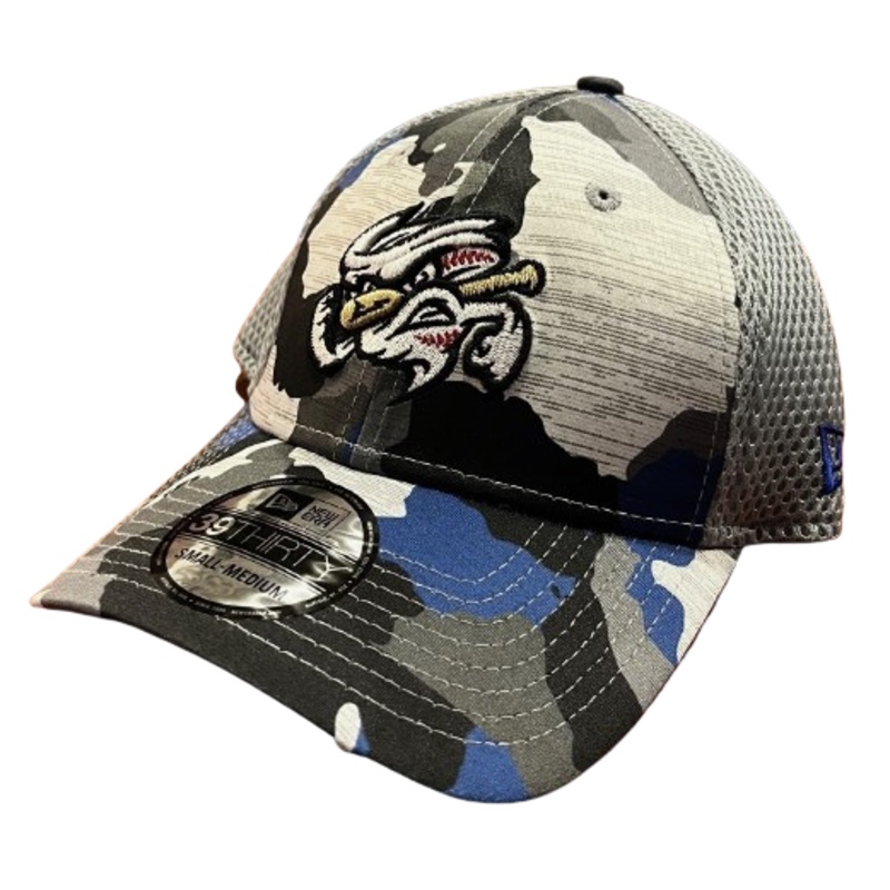 Omaha Storm Chasers New Era 39Thirty Gray/Royal Active Camo Cap