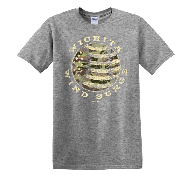 Wichita Wind Surge Adult Grey Camo Ball Flag Tee
