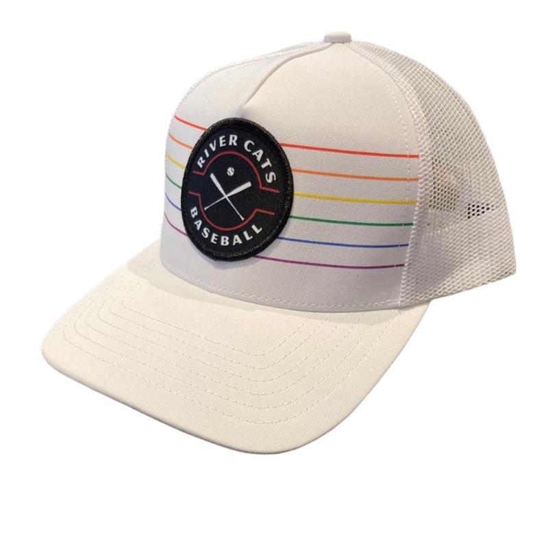 STRIPED PRIDE WHITE HAT, SACRAMENTO RIVER CATS