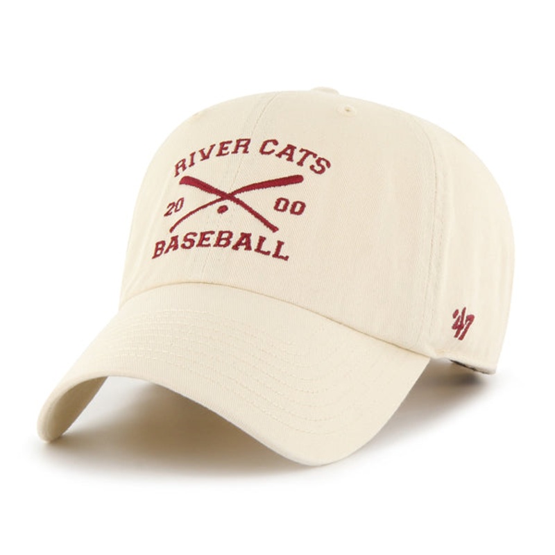 CROSSED BATS HAT – NATURAL, SACRAMENTO RIVER CATS