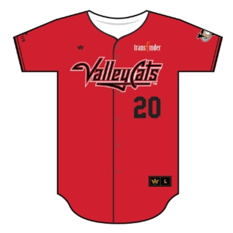 ValleyCats Red Full Button-Down Jersey