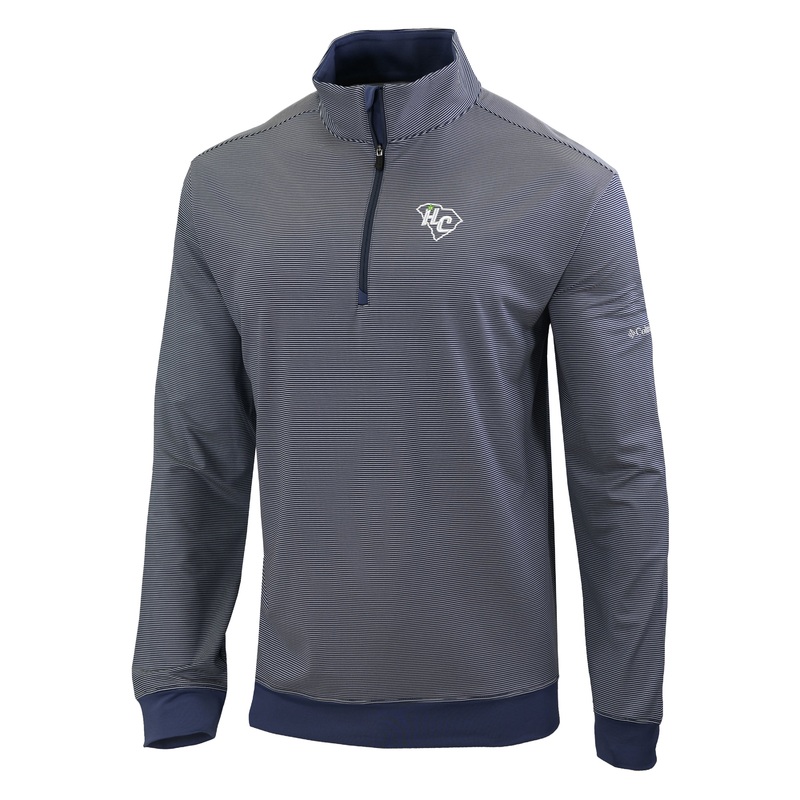 Adult Navy Pinstripe HC Columbia Quarter Zip