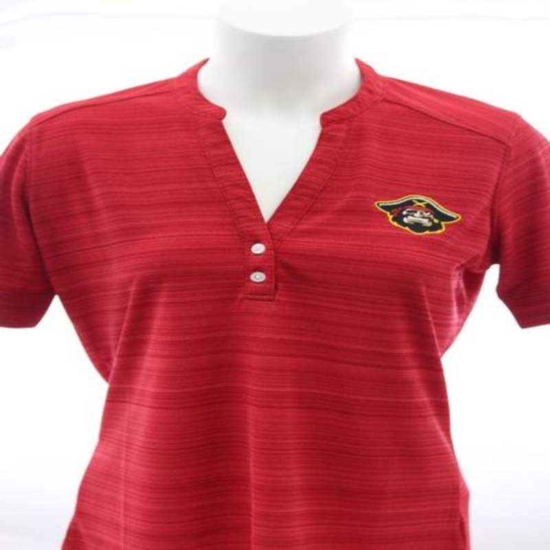 Bradenton Marauders Ladies Strata Collarless Polo – Red