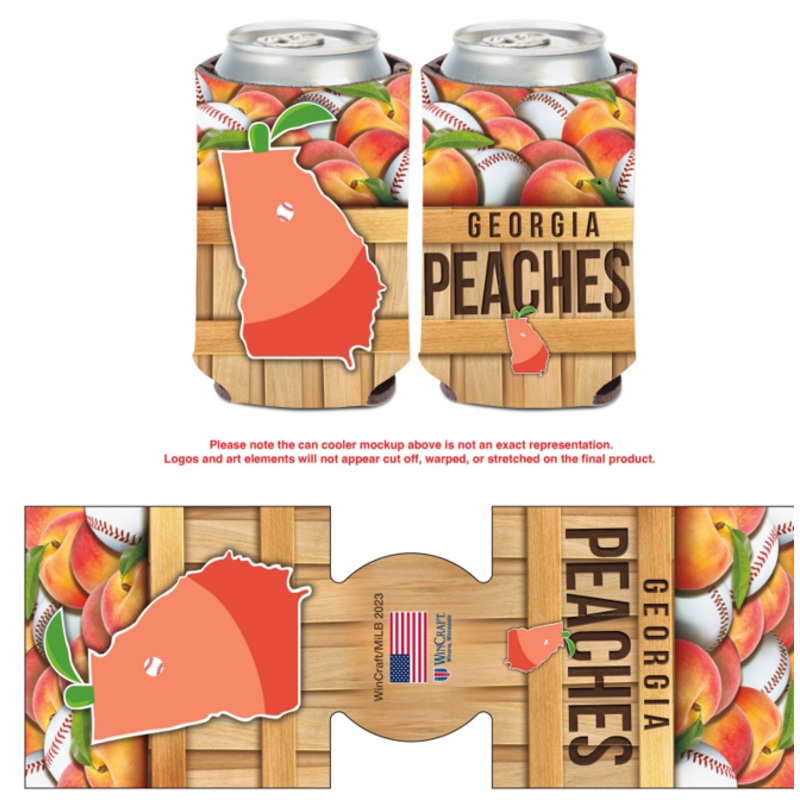 Gwinnett Stripers Georgia Peaches Wincraft Baseball Can Cooler