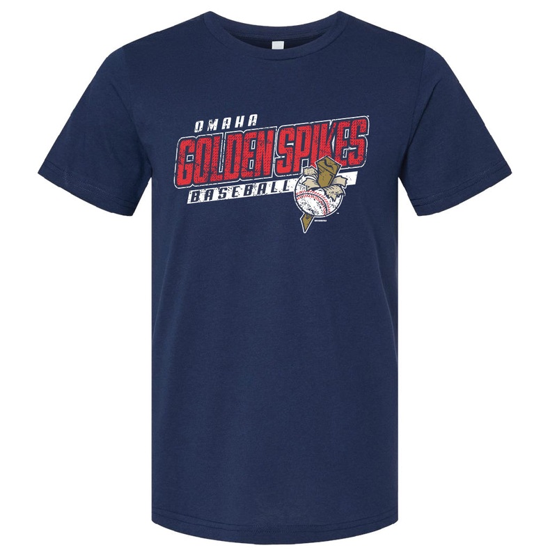 Omaha Storm Chasers Men’s BR Navy Omaha Golden Spikes Tee
