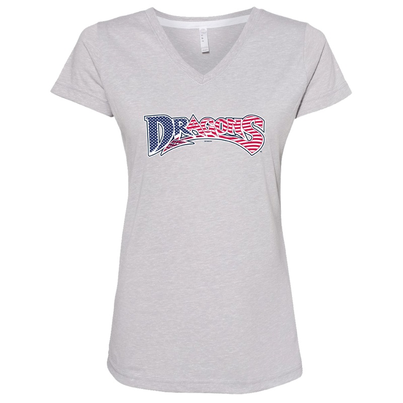 Ladies Patriotic Home Jersey V-Neck Melange Tee