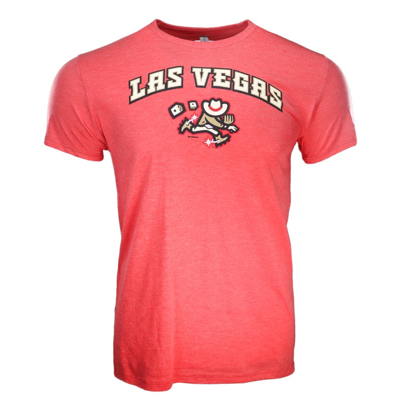 Men’s Las Vegas Gamblers Delta Apparel Theme Night Collection Gambler/Las Vegas Heather Red Tri-Blend Short Sleeve T-Shirt