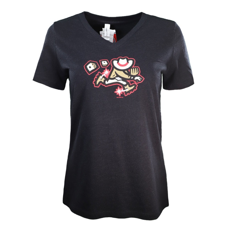 Women’s Las Vegas Gamblers Bella + Canvas Theme Night Collection Gambler Heather Black Relaxed Short Sleeve V-Neck Tee