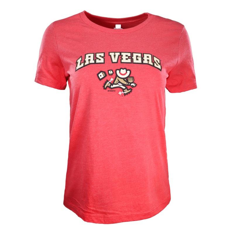 Women’s Las Vegas Gamblers Bella + Canvas Theme Night Collection Gambler/Las Vegas Heather Red Relaxed Short Sleeve T-Shirt