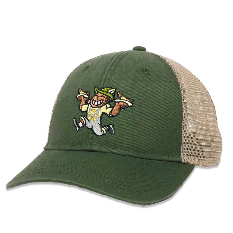 Brats Dark Green/Tan Garment Washed Adjustable Trucker Hat