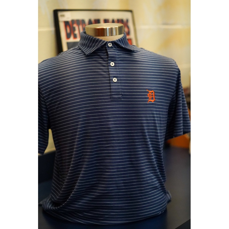 Detroit Tigers Pilot Mill Cedar Stripe Navy Polo