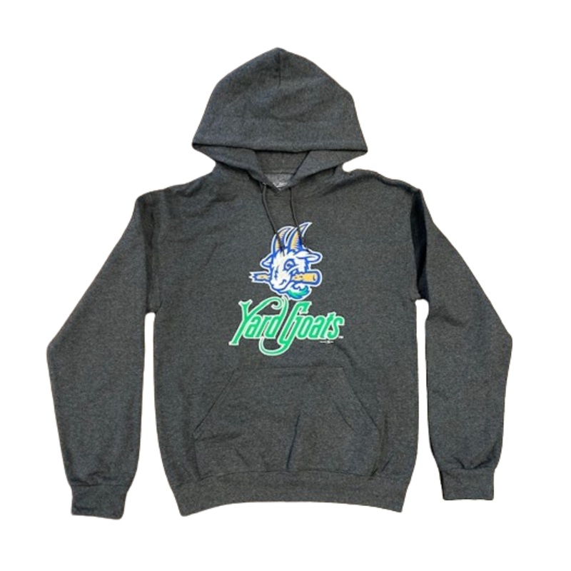 Hartford Yard Goats Retro Brand Adult Logo Hoodie in Grey