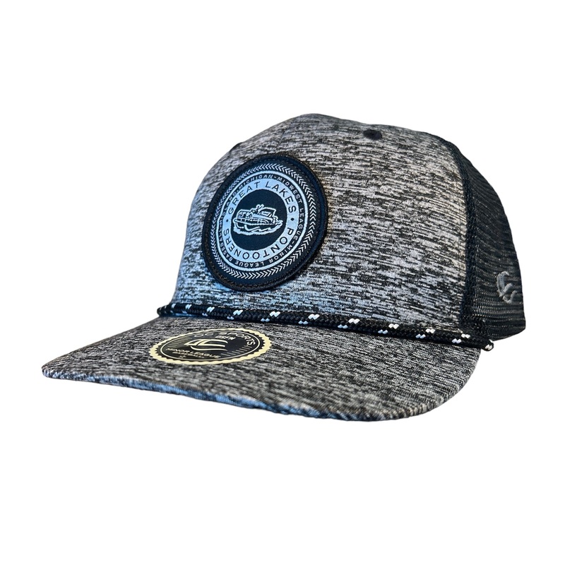 Great Lakes Pontooners OC Sports Heathered Black Rope Adjustable Cap