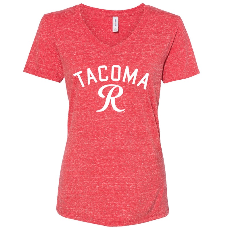 Tacoma Rainiers Women’s Red Snow Heather V-Neck