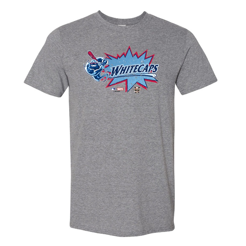 West Michigan Whitecaps Marvels Defenders of the Diamond Grey Tee