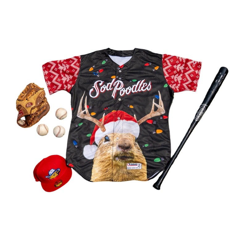 Amarillo Sod Poodles 2024 Christmas In July Jersey