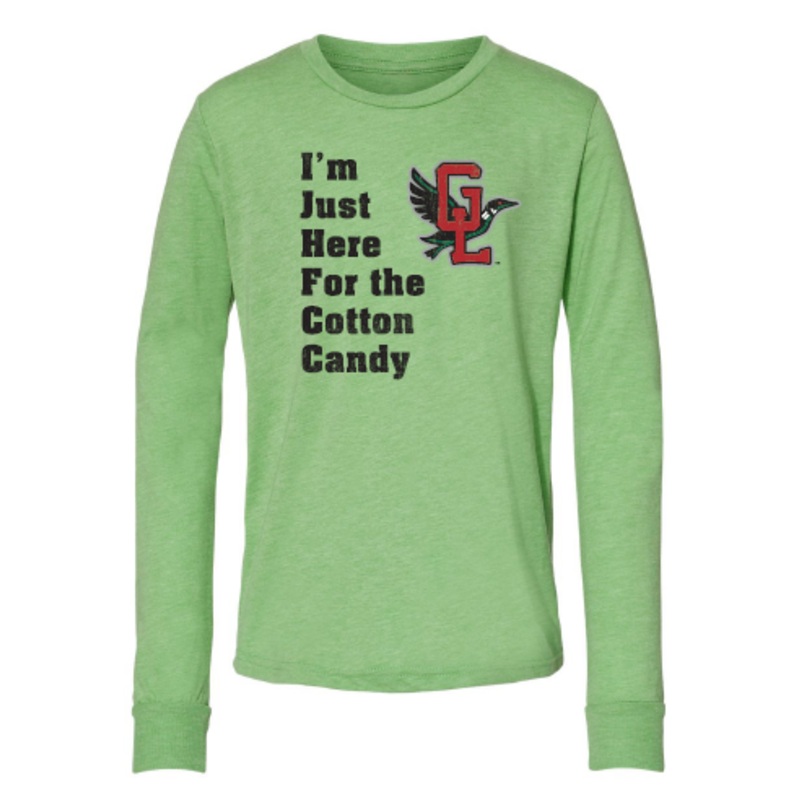 Great Lakes Loons 108 Stitches Green Cotton Candy Long sleeve – Youth