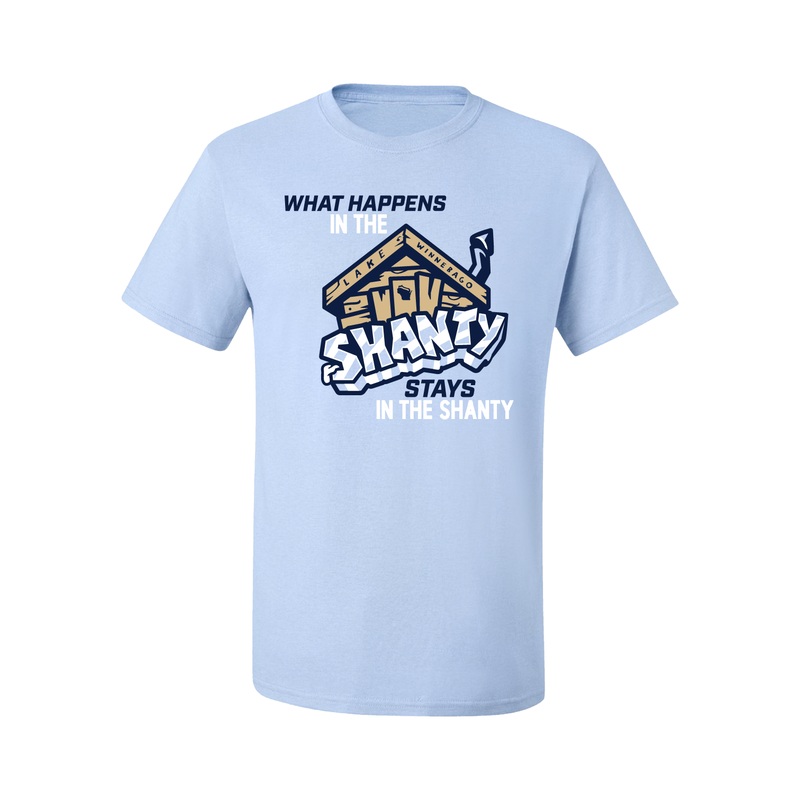 Light Blue What Happens in the Shanty Tee