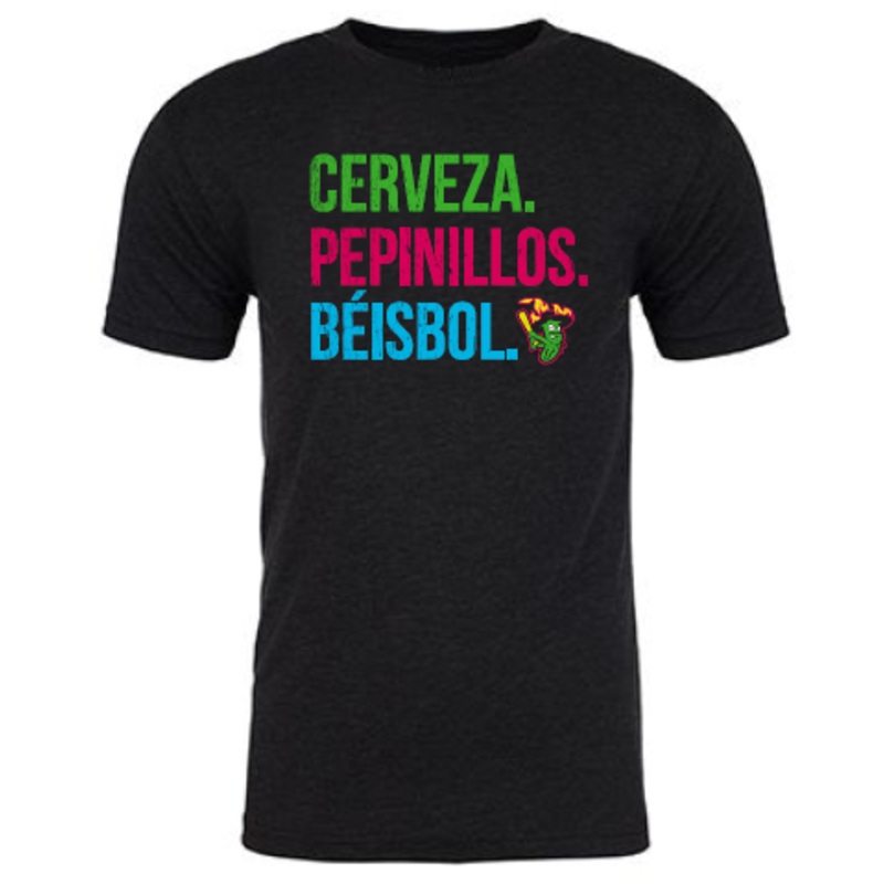 Los Pepinillos Picantes del Norte 108 Stitches Cerveza Bisbol Tee